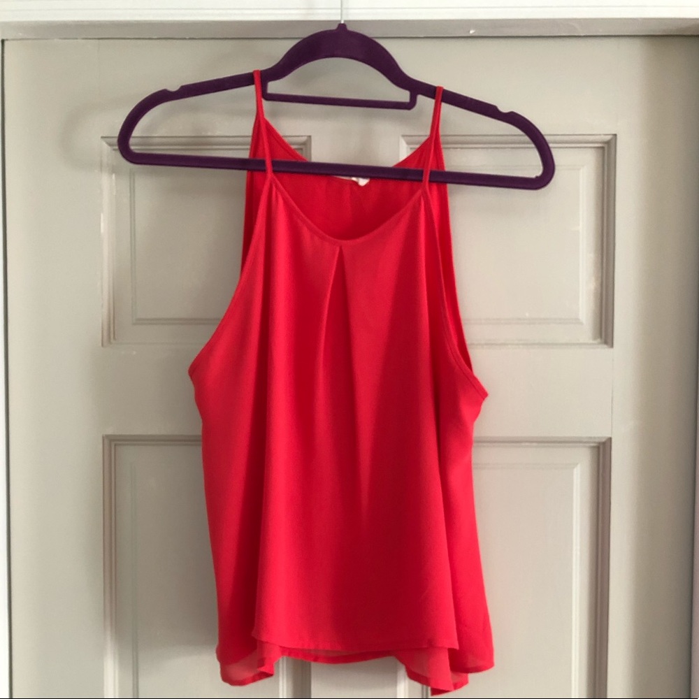 LUSH hot pink chiffon tank top